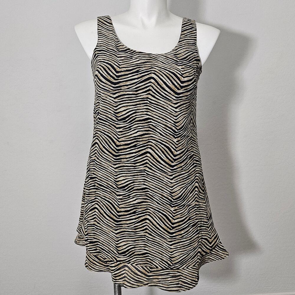 vintage CDC Sheer Zebra Shift Dress sz 10 petite